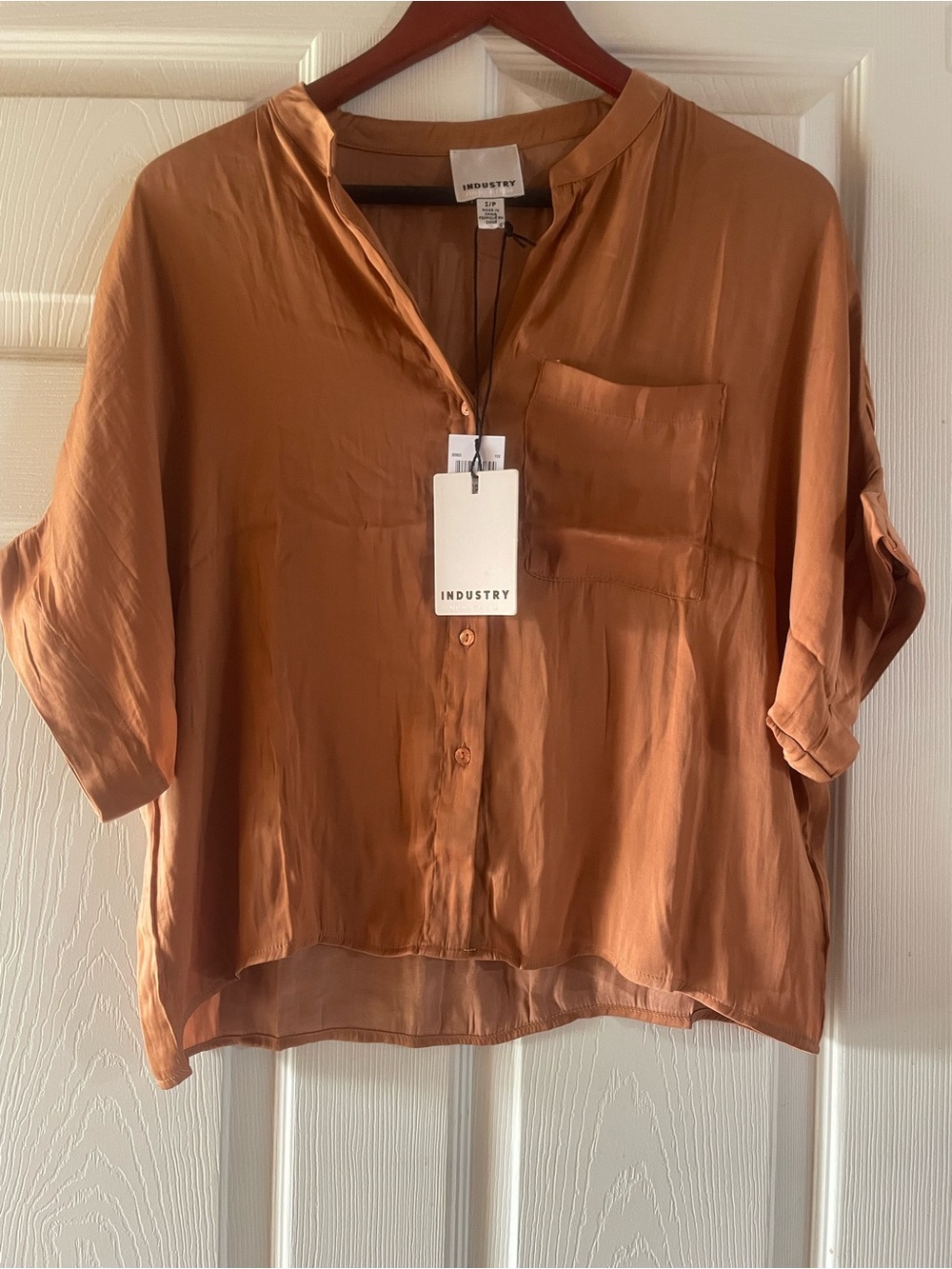 Industry Copper Brown Short-Sleeve Button-Down Shirt